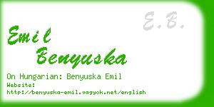 emil benyuska business card